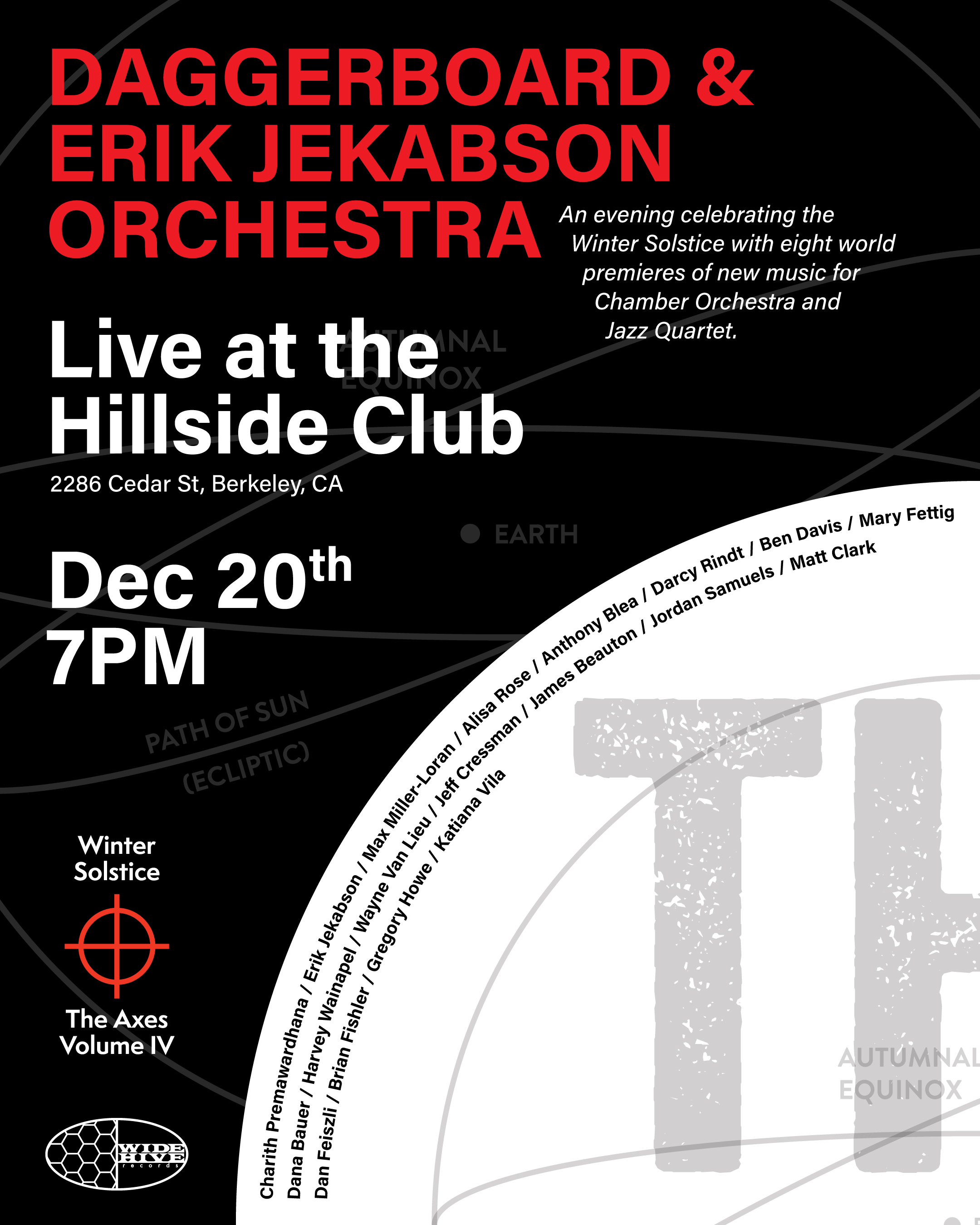 A photo for "Erik Jekabson Orchestra Live at the HIllside Club" on December 20, 2025 at 7pm