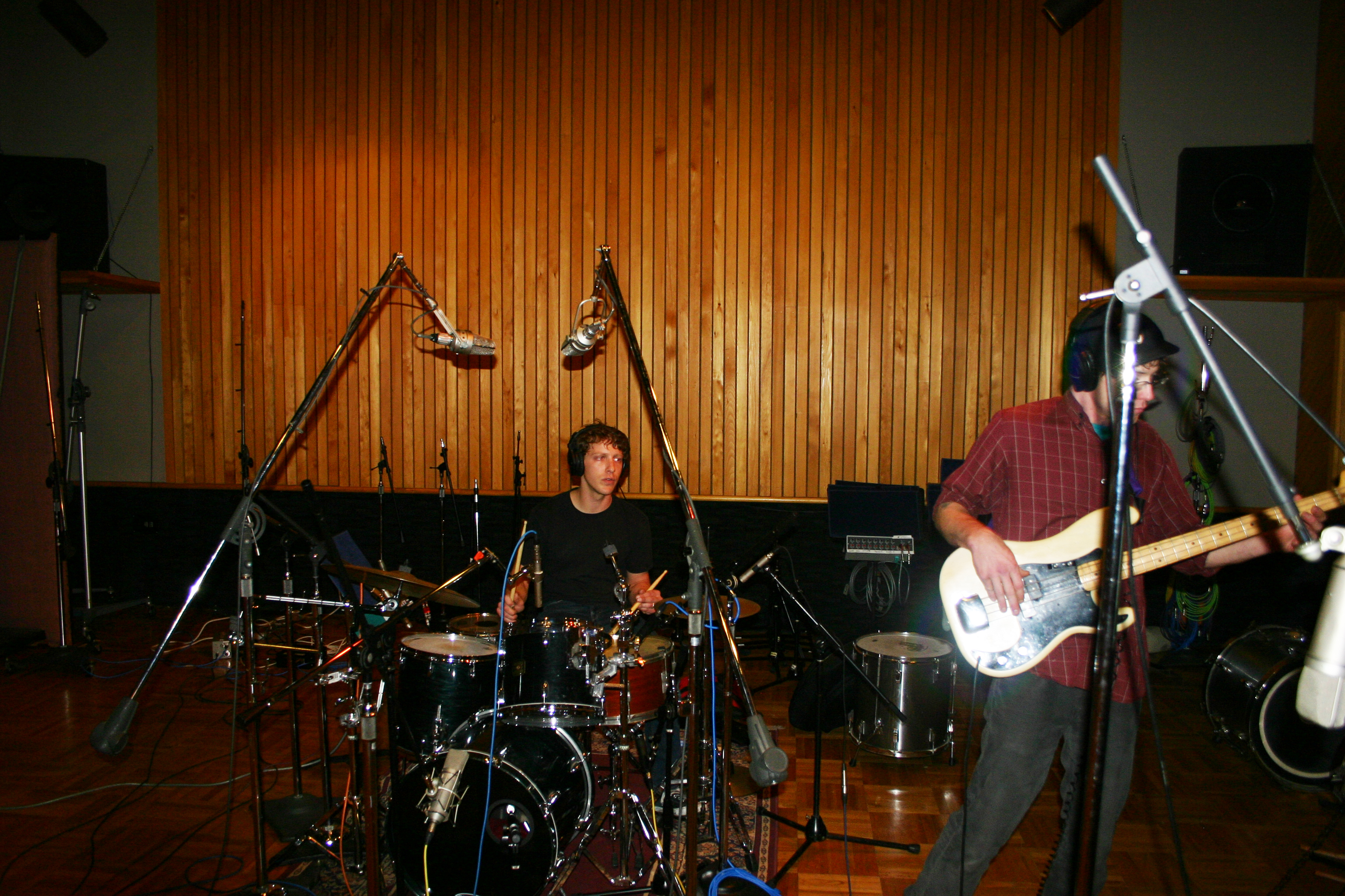 Mike "Lumpy" Hughes playing drums with bassist Matt Montgomery in the project "Throttle Elevator Music."