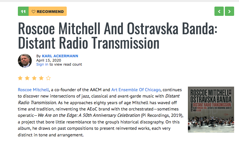 Picture of the All About Jazz Review of Roscoe Mitchell: Distant Radio Transmission