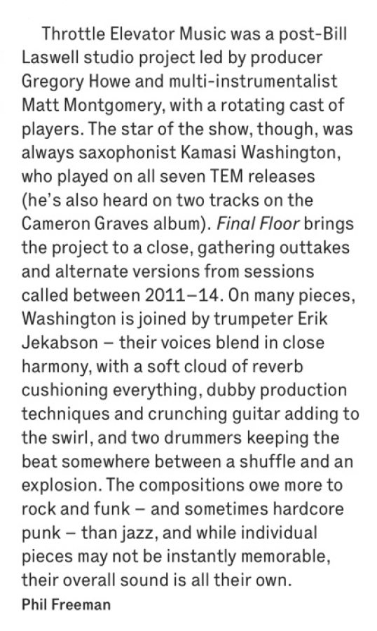 Scan of the review in The Wire magazine of Throttle Elevator Music's "Final Floor"