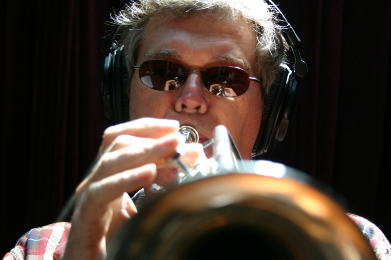 Tim Hyland playing the trumpet.